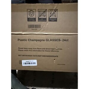 24 Plastic Champagne Flutes Disposable Clear Party Wedding Toast Glasses New